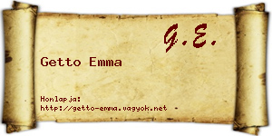 Getto Emma névjegykártya